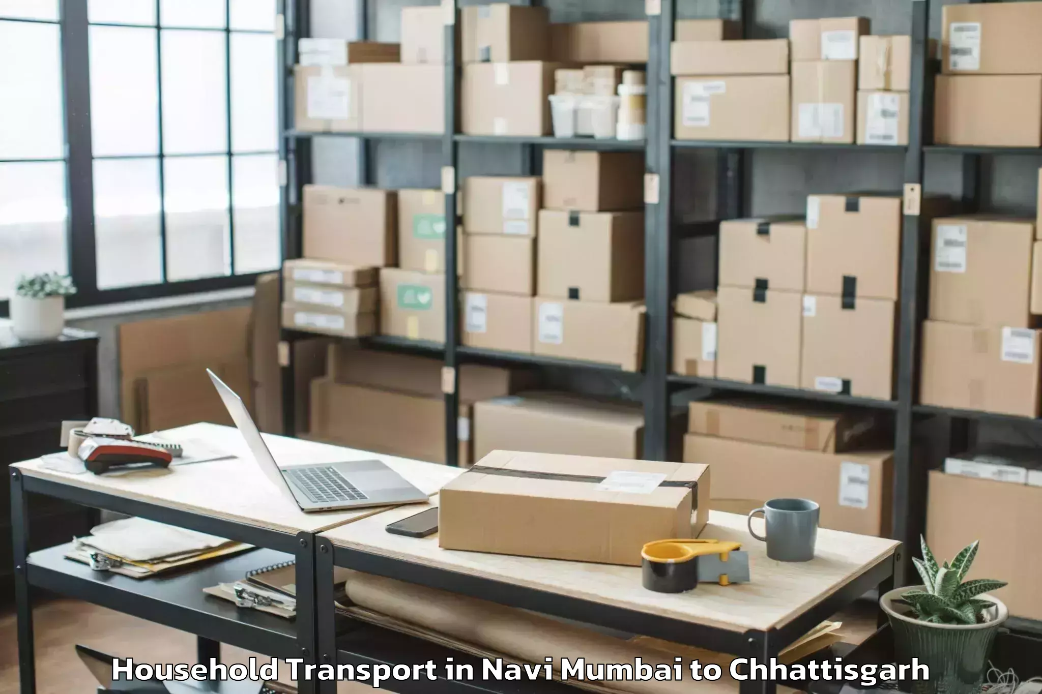 Top Navi Mumbai to Bargidih Household Transport Available